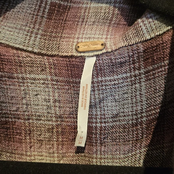 Plaid Button-Up Shirt Short Romper with Belt - Picture 3 of 4